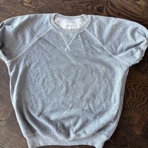 The GREAT. Gray Crewneck Women’s Puffsleeve Sweatshirt, Size 0